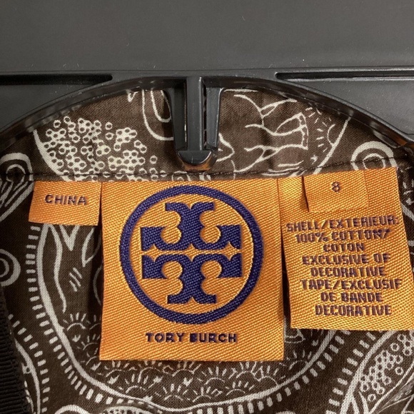 🎉Host Pick🎉Tory Burch Coconut Jungle Brown & Cream V-Neck LS Tunic Top S… - Picture 3 of 5